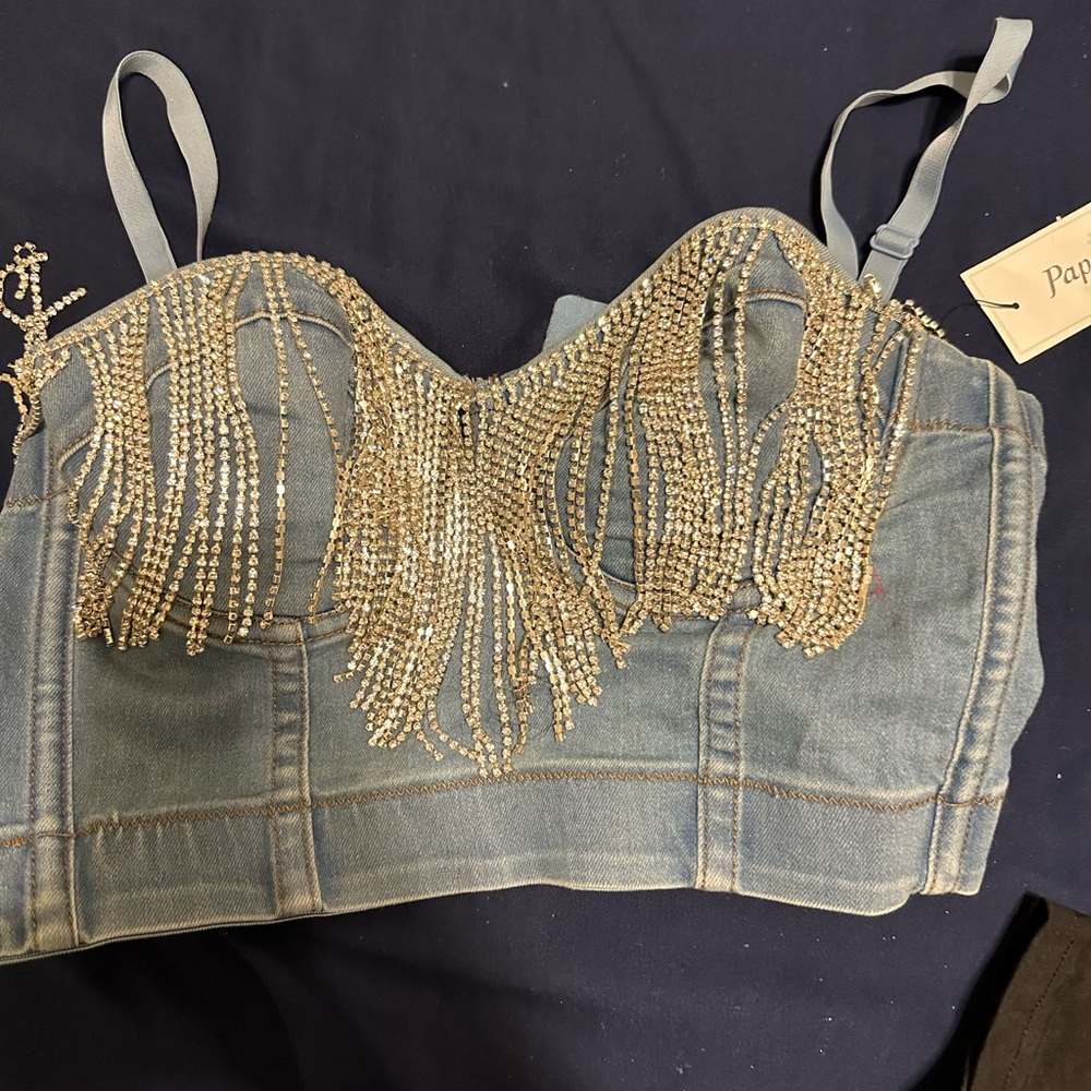 DENIM BRASSIERE TOP
